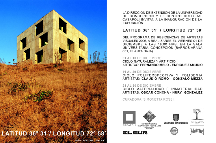 Invitación Latitud 36º 31′ / Longitud 72º 58′